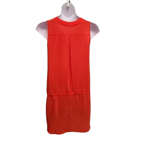 Amanda Uprichard Dress Womens Medium Orange Silk Sleeveless Drop Waist C… - Picture 2 of 7